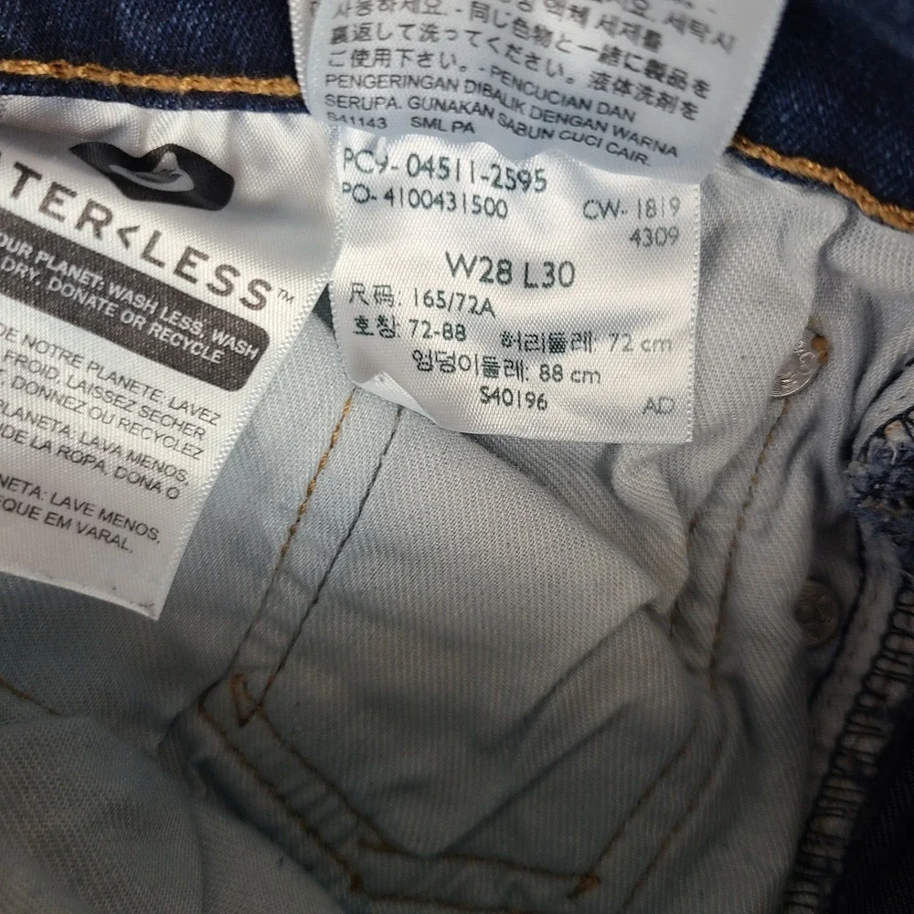 Levi's 511 Jeans Mens 28x30‎ Blue Slim Fit Dark Wash Denim
